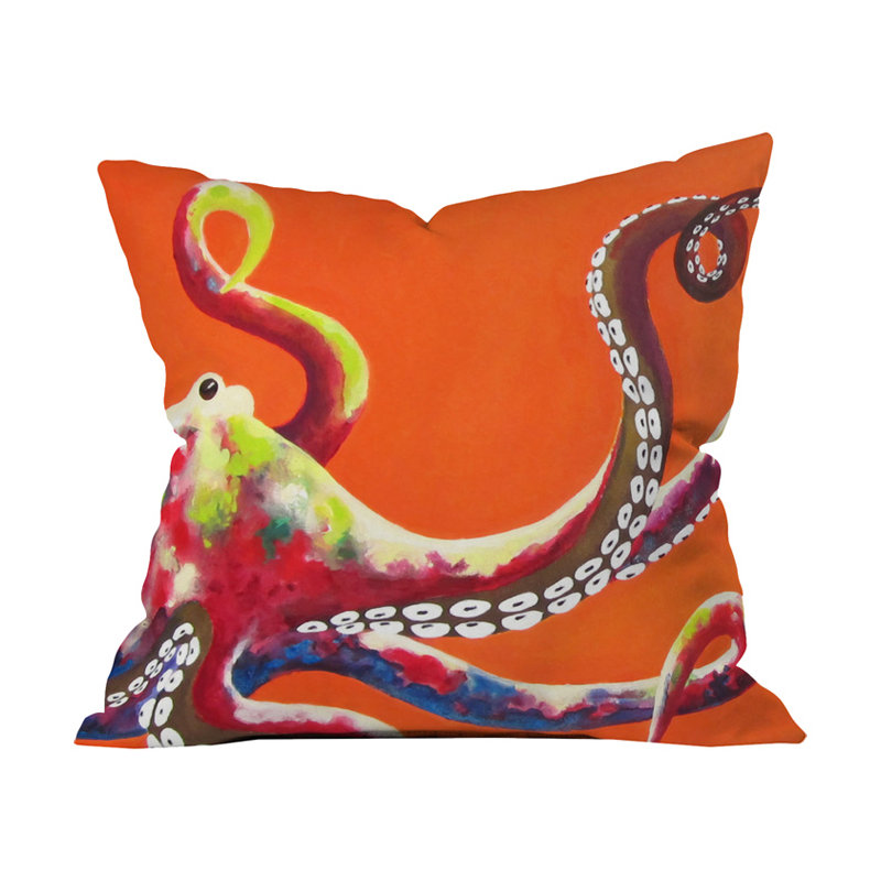 Coussin en octopus, 18 po x 18 po
