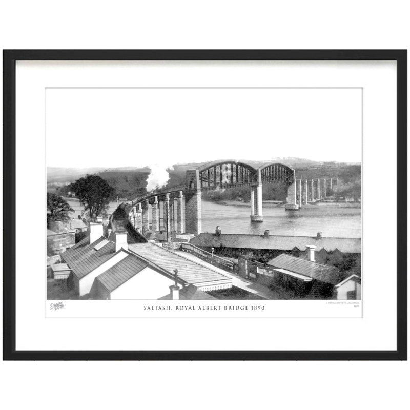 Saltash, Royal Albert Bridge 1890 by Francis Frith - Single Picture Frame Print, 40cm H x 50cm W x 2.3cm D