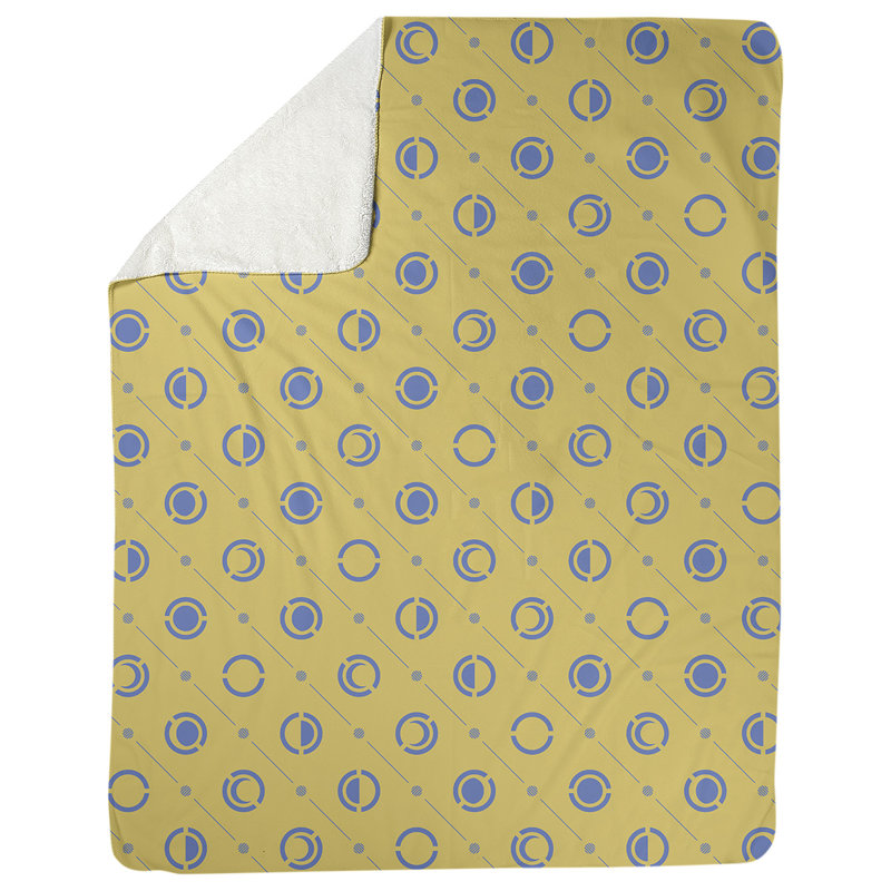 Couverture polaire moon phases, l 50 po x L 60 po, Jaune / Bleu ciel