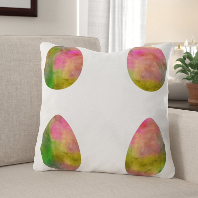 Edelen Easter Eggs Throw Pillow, Microsuede, Indoor