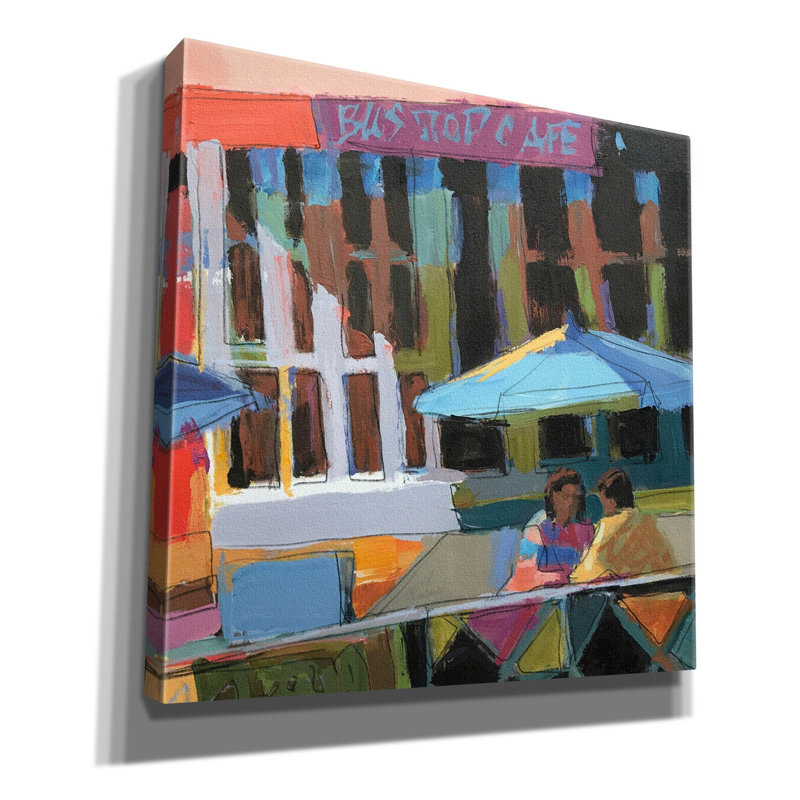 «Jasmien Bus Stop Cafe» par Patti Mollica - impression sur toile tendue, H 12 po x l 12 po x P 0,75 po
