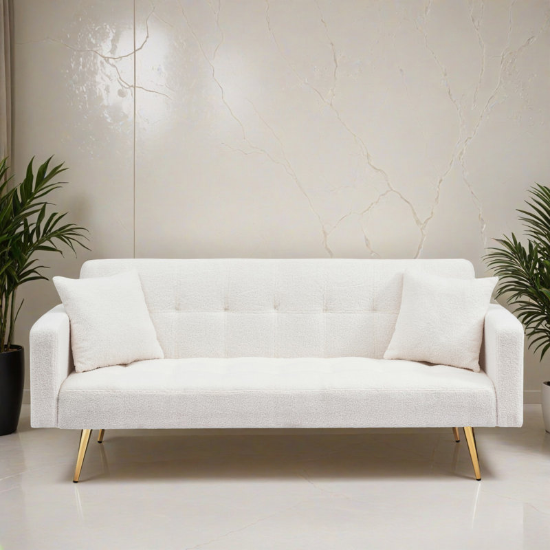 Canapé-lit inclinable convertible 71,72 po de large, Beige
