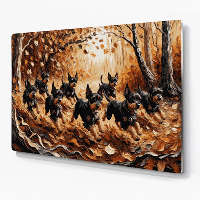 Chiens Affenpinscher, art mural en métal noir