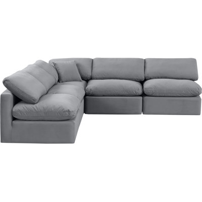 Itala Velvet L-Shaped Sectional Reversible