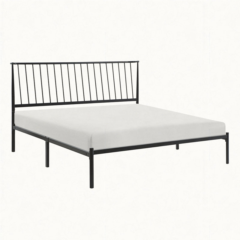Aynsley Metal Platform Bed, Black, Full