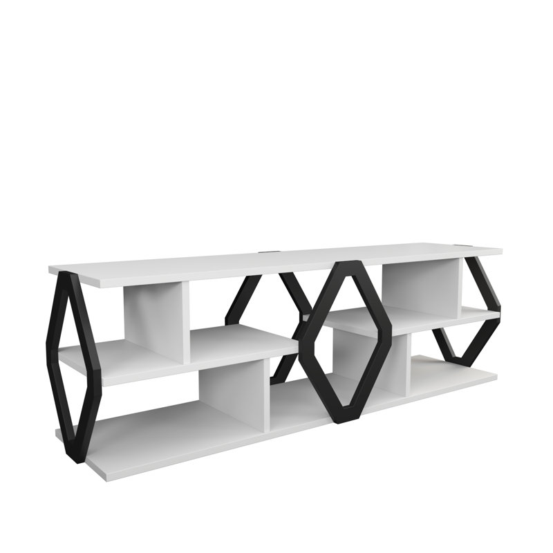 Sarber Unfinished TV Stand for TVs up to 60", White/Black