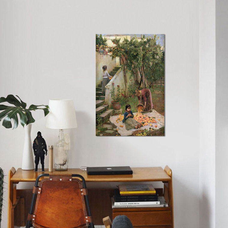 «The Gatherers» par John William Waterhouse, reproduction sur toile tendue sur châssis, H 40 po x l 26 po x P 1,5 po
