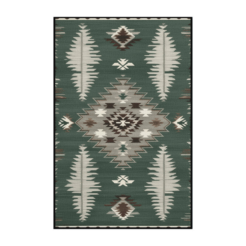 Washable Sagebrush Southwestern Area Rug, Rectangle 5' x 7'