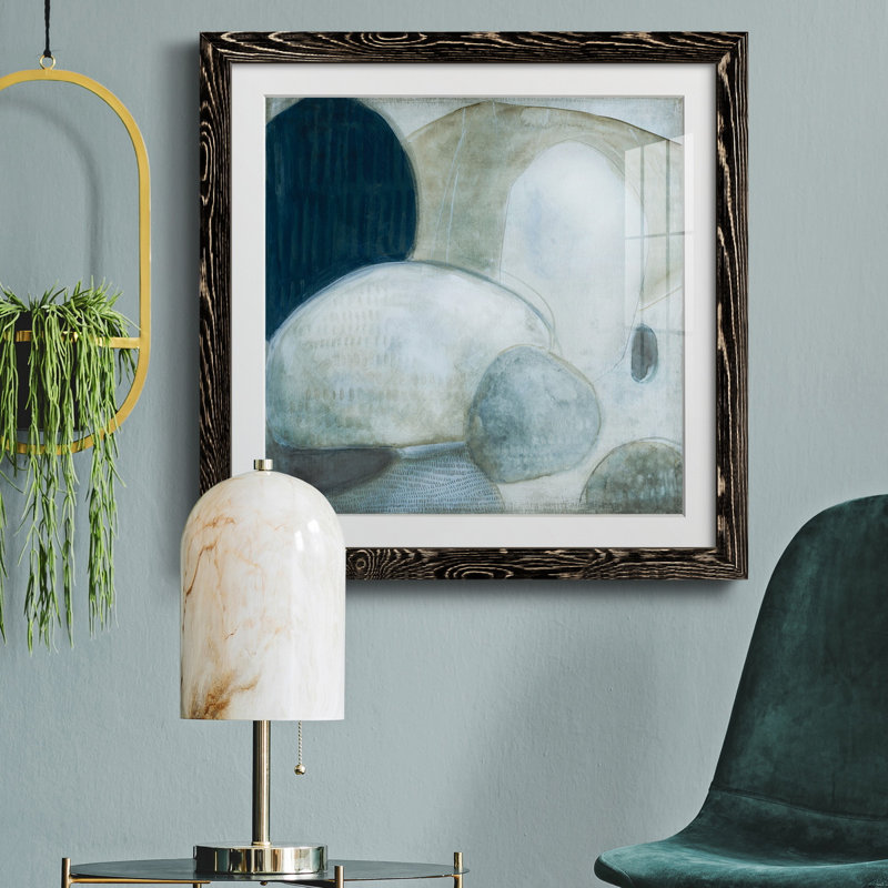 Aucune pierre non retournée - peinture encadrée, H 20 po x l 20 po x P 1,5 po, Cadre noir