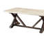 Table à plateau en marbre blanc intemporel avec accents patinés