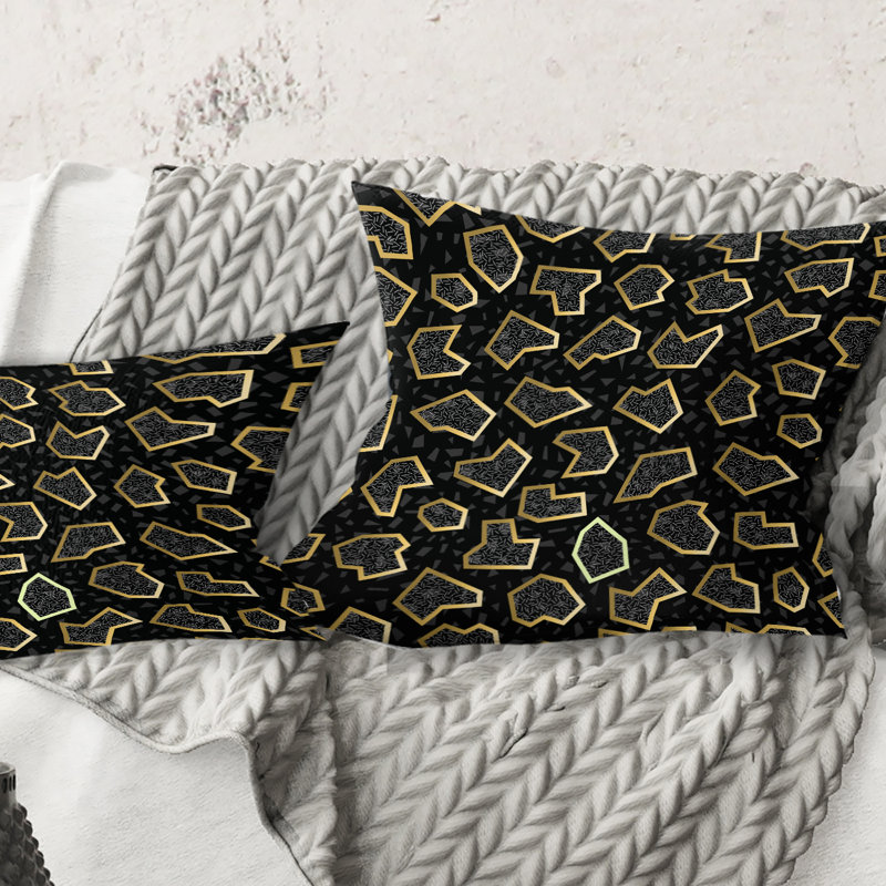 Coussin décoratif doré rétro des années 80 - Mid-Century, 18 po x 18 po