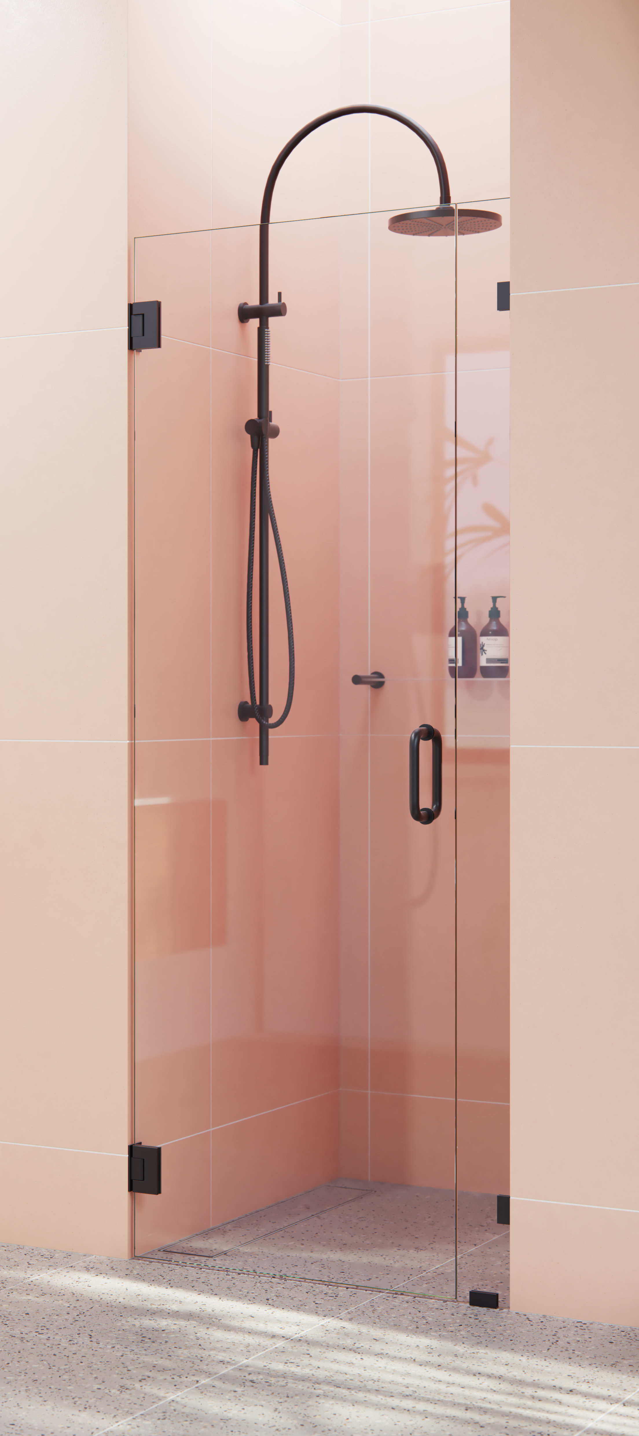 Illume 30 in. x 78 in. Fully Frameless Wall Hinge Shower Door