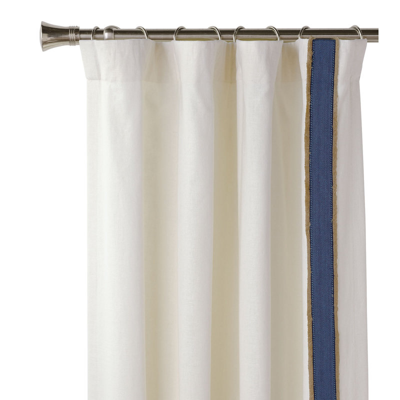 Maritime Room Darkening Curtain, 48" W x 84" L, Left, Filly White