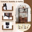 Kitchen Baker's Rack, 3-Tier Microwave Oven Stand With Cabinet & S-Hooks, Metal Frame Freestanding Utility Storage Shelves Unit For Dining Living Room