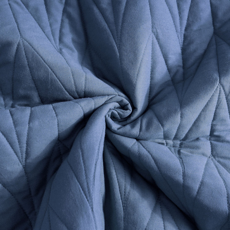 Wonderful 100% Cotton Reversible 3 Piece Quilt Set, Full/Queen + 2 Standard Shams, Royal Blue