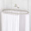 60" Brass Oval Shower Rod Enclosure with Ceiling Supports-68509897