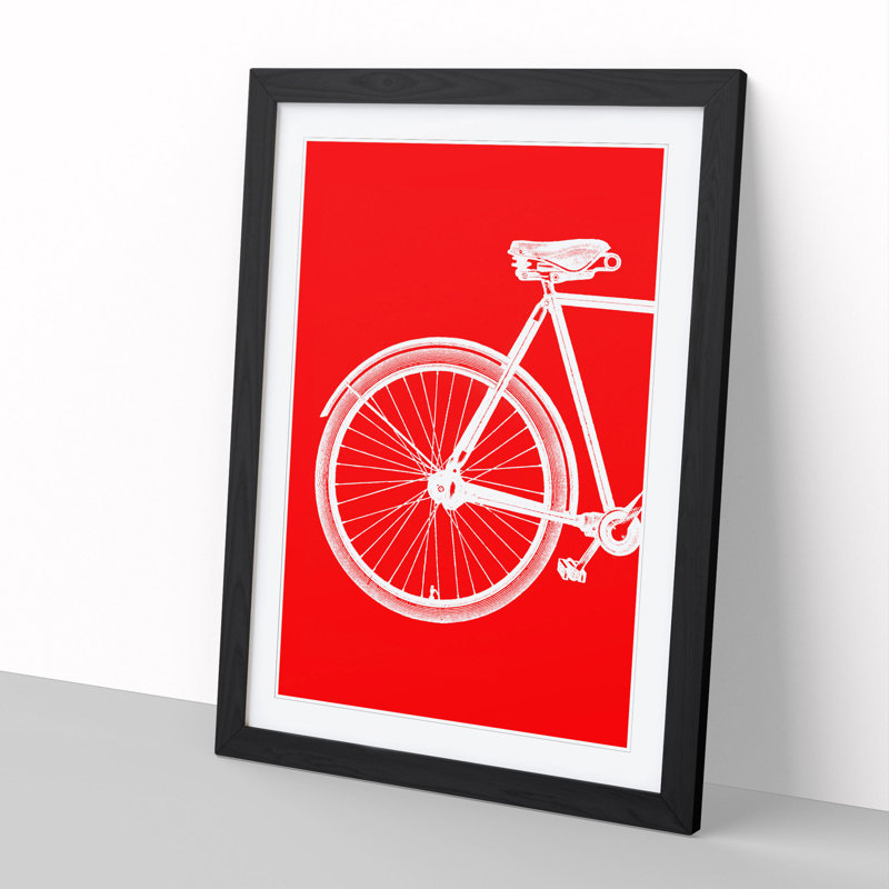 Bicycle No.1 - Picture Frame Graphic Art, 48cm H x 36cm W x 2cm D, Black