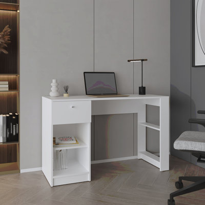 Bureau d'ordinateur, 1 tiroir, 2 tablettes