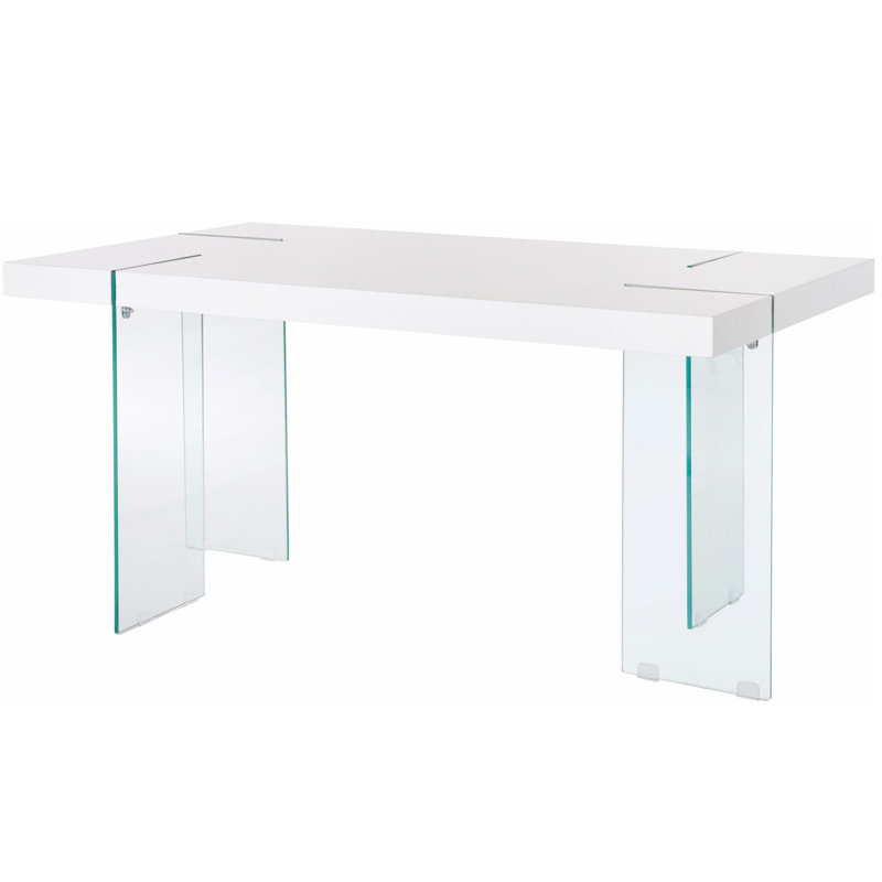 Anakin Pine Solid Wood Top Dining Table, White