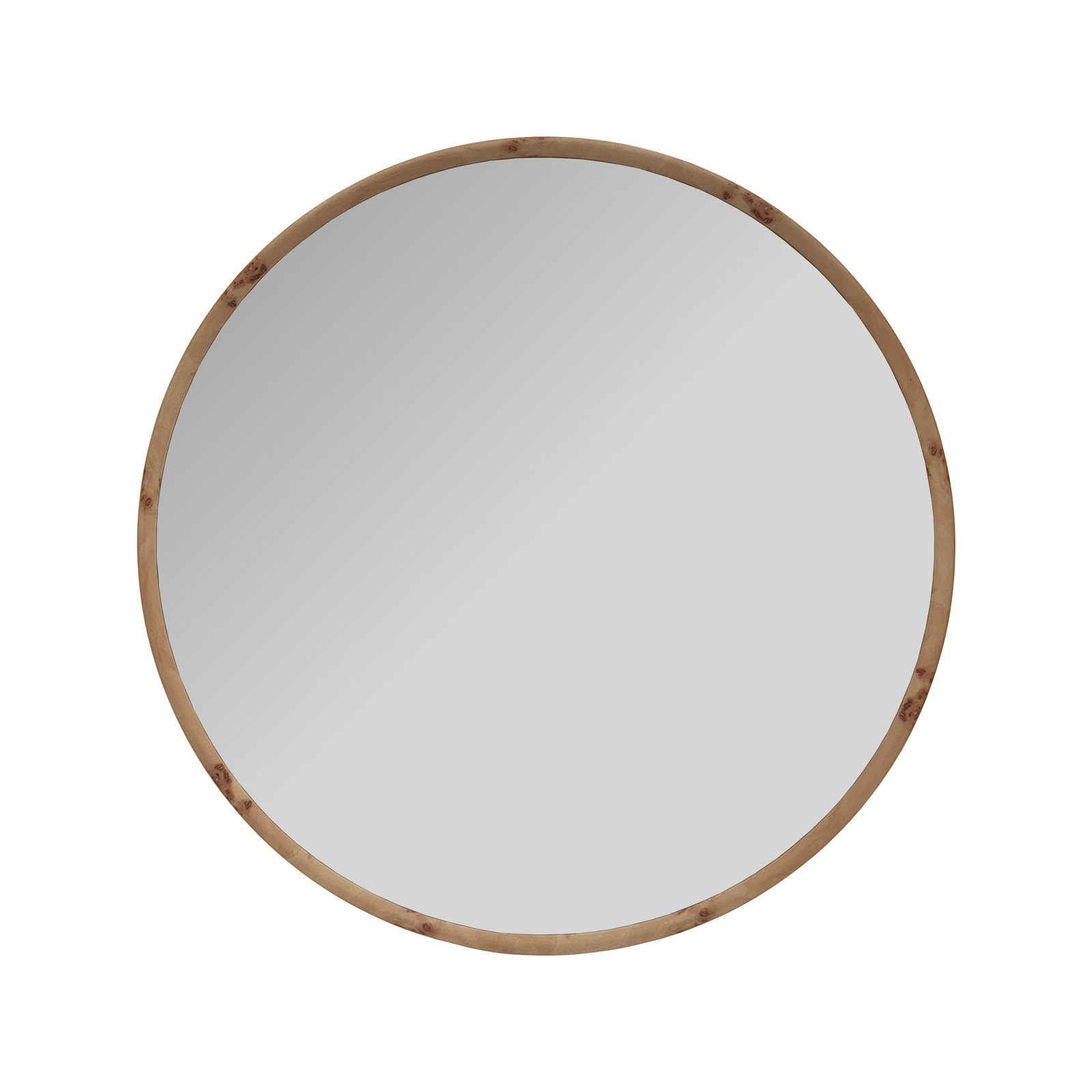 Burled Round Mirror