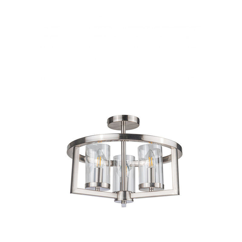 Caidenn 3 - Light Chandelier Pendant, Satin Chrome