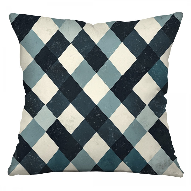 Diamond Throw Pillow, Geometric Cotton Twill Pillows, Square 16"