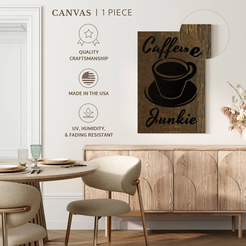 Yarlin Caffeine Junkie Typography, 24" H x 16" W