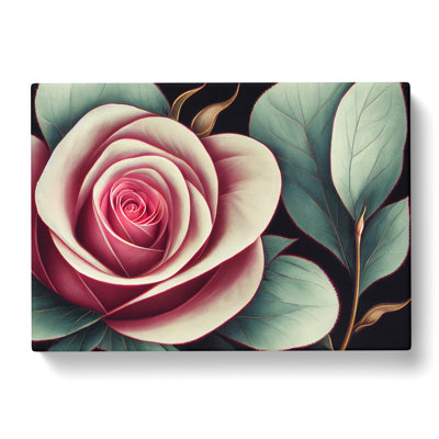 Splendid Rose Flower - Wrapped Canvas