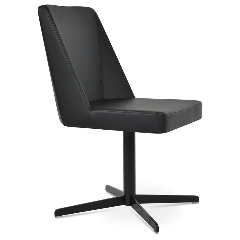 Prisma 16'' H Faux Leather Upholstered Side Chair, Black, Black