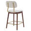 Ensemble de 2 tabourets de bar en bois avec sièges rembourrés en tissu-283500100