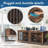  79" Dog Crate Furniture For 2 Dogs, Large Dog Kennel With 360° Rotating Feeder Bowls, Indoor Double Dogs Crates With 4 Doors, Wooden Crate Tv Stand With Removable Divider-1624722008