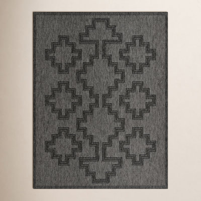 Ava Charcoal Moroccan Outdoor Rug