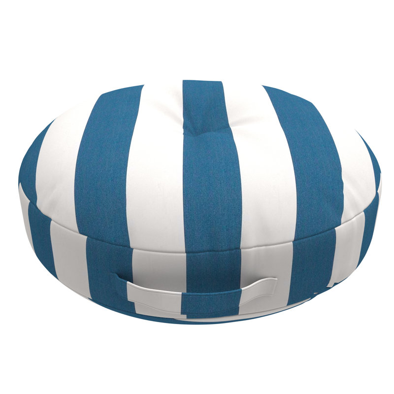 Eco-Fill Indoor / Outdoor Circular Floor Cushion, Cabana Regatta Striped, Circular 55.9cm