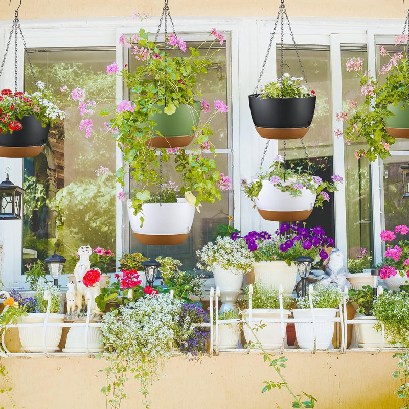6 pots à fleurs suspendus 11,2 pouces