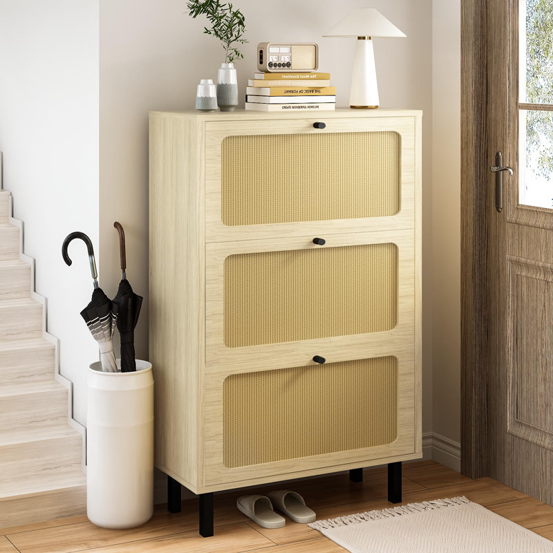 Rattan Shoe Storage Cabinet