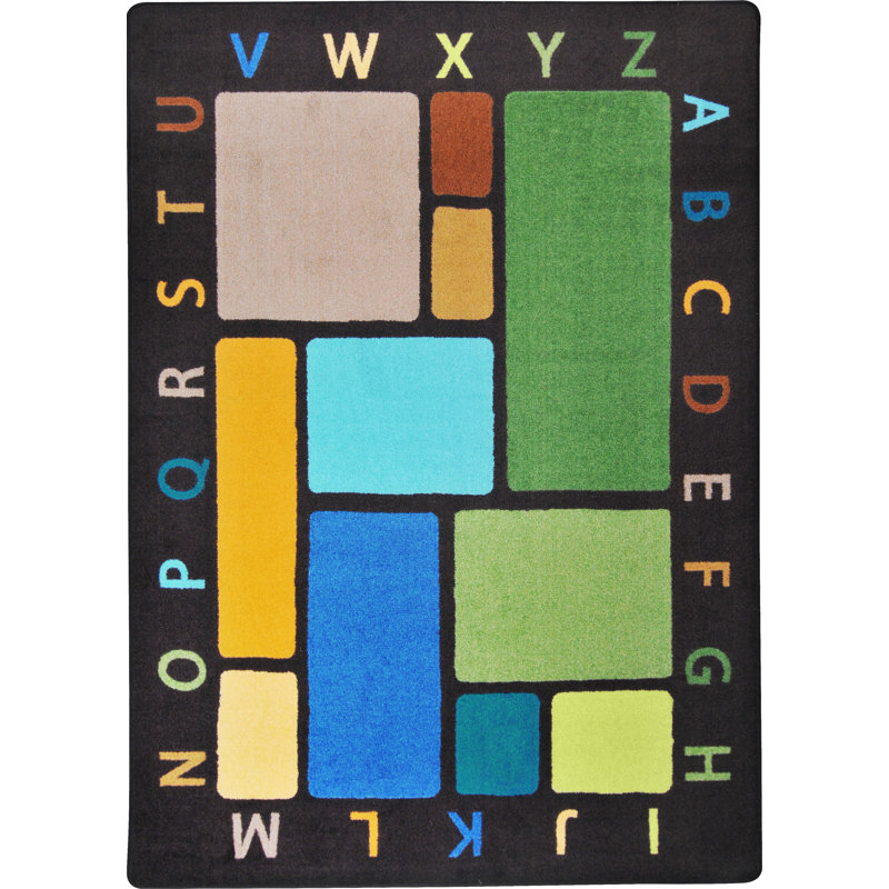 Building Blocks Geometric Area Rug, Rectangle  5'4" x 7'8"