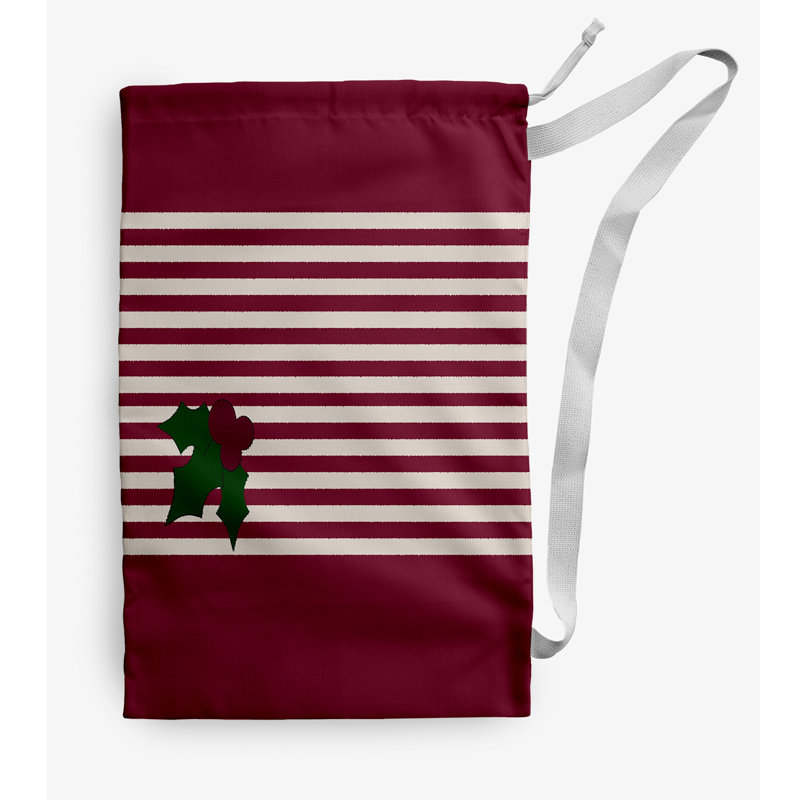 Fabric Laundry Bag with Handles, Dark Red, Medium (36" H x 28" W)