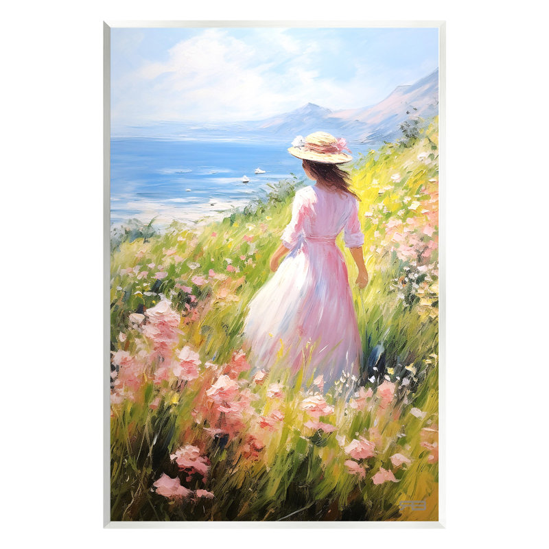 «Woman & Scenic Beach» par RB, H 15 po x l 10 po