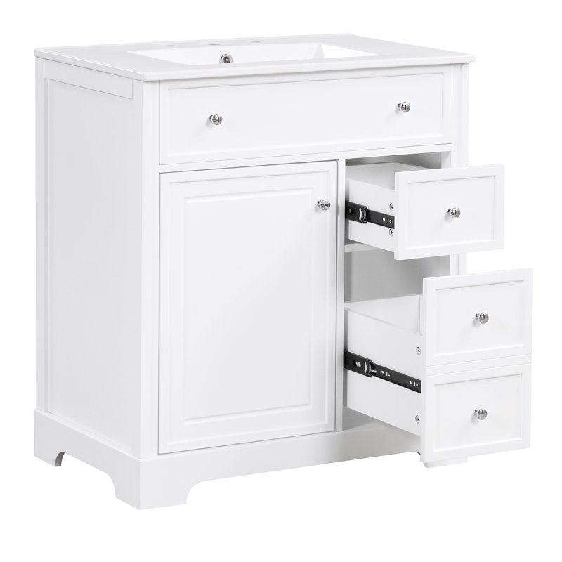 30'' Single Bathroom Vanity with Ceramic Top