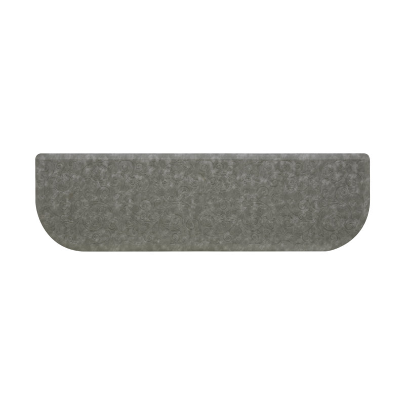 Gray Embossed Anti-Fatigue Memory Foam Kitchen Mat, 17.5 x 60