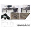 Bureau d'ordinateur contemporain en bois et métal noir et gris rustique