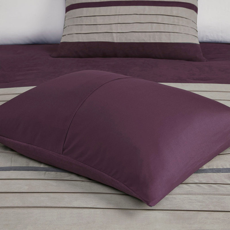 7 PC Pieced Comforter Set Purple