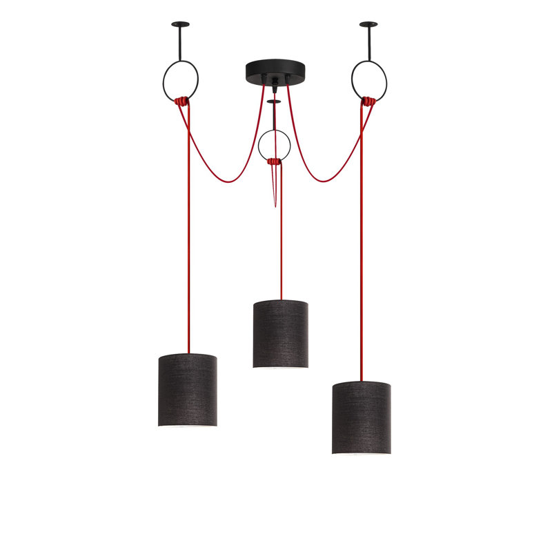 Luminaire suspendu cylindrique à 3 lumières Shayaan