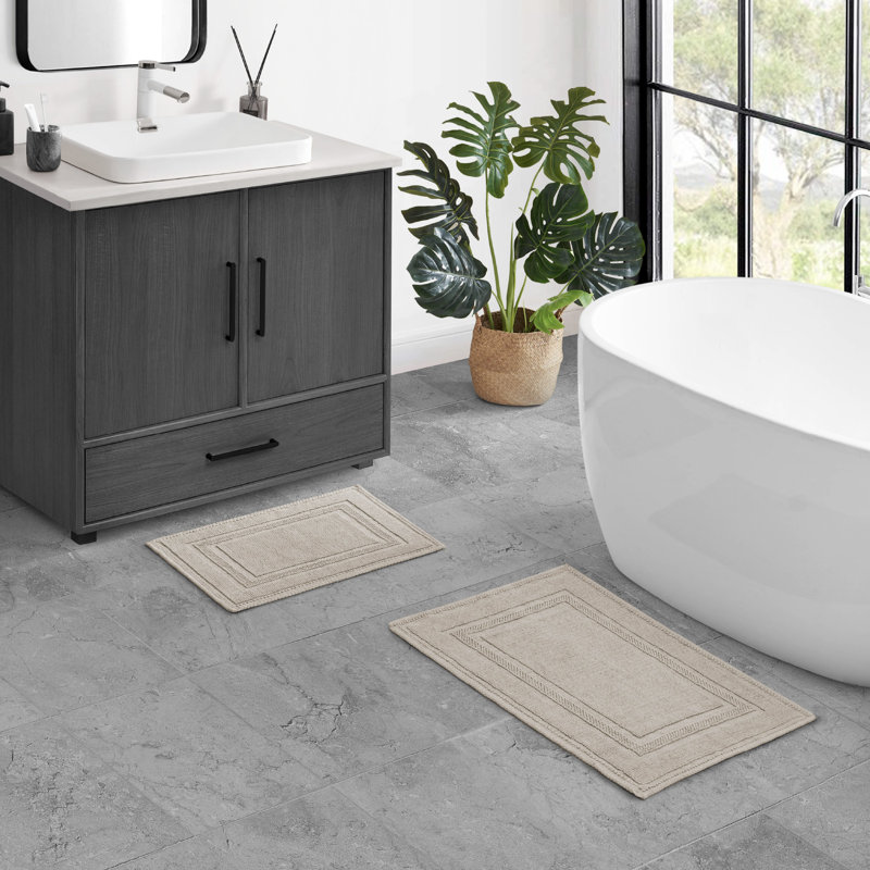 Bryson 100% Cotton Bath Rug, Washed Taupe
