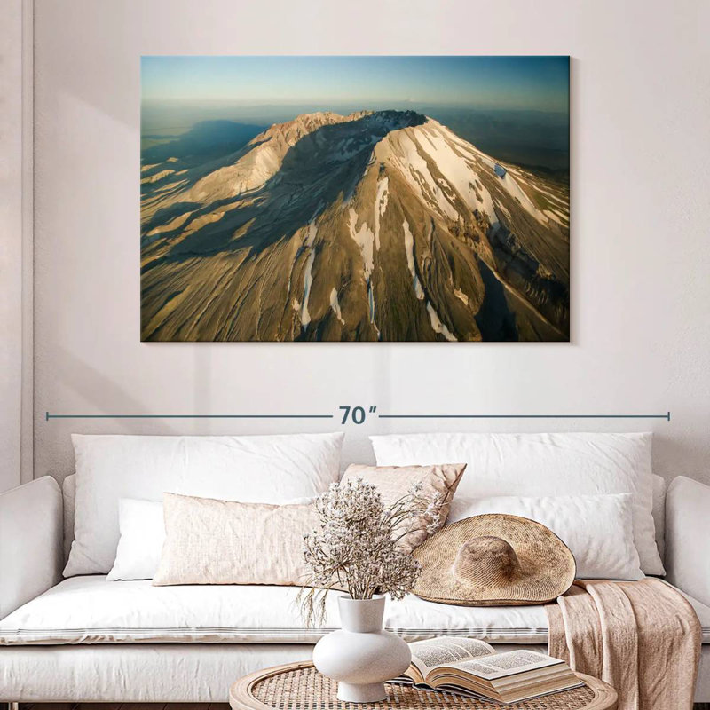 Vue aérienne du Mont St. Helens, Alvord, H 32 po x l 48 po