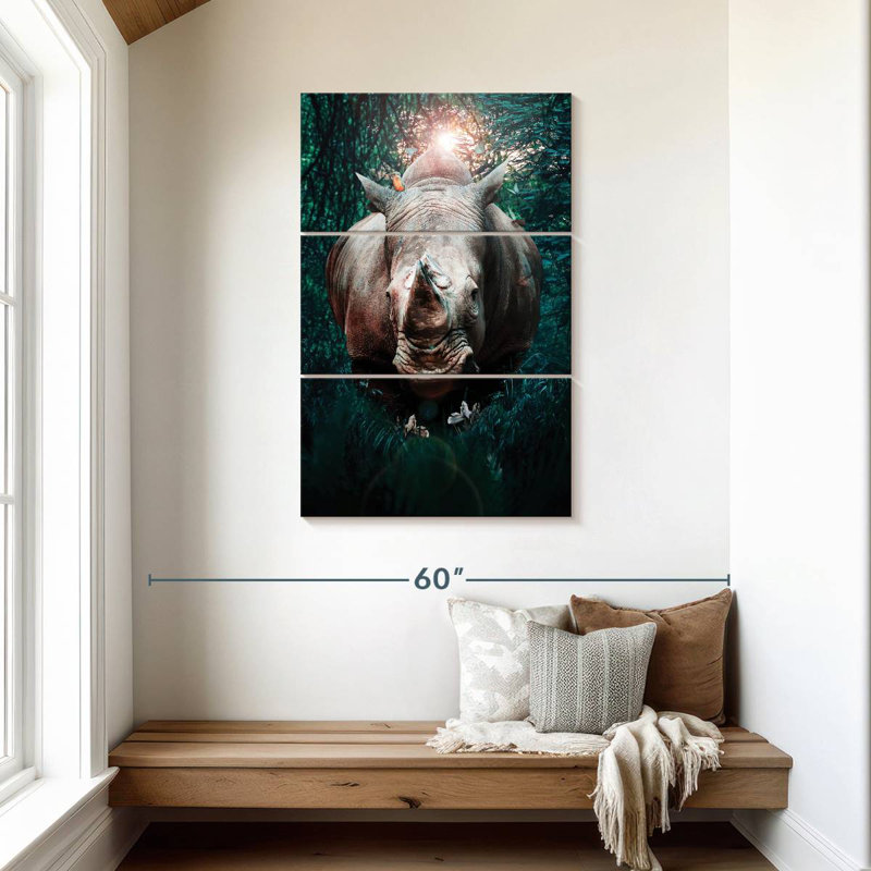 Brampt Jungle Rhino, 45" H x 28" W