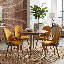 Chaise de salle à manger rembourrée Mid-Century avec imprimé floral cachemire