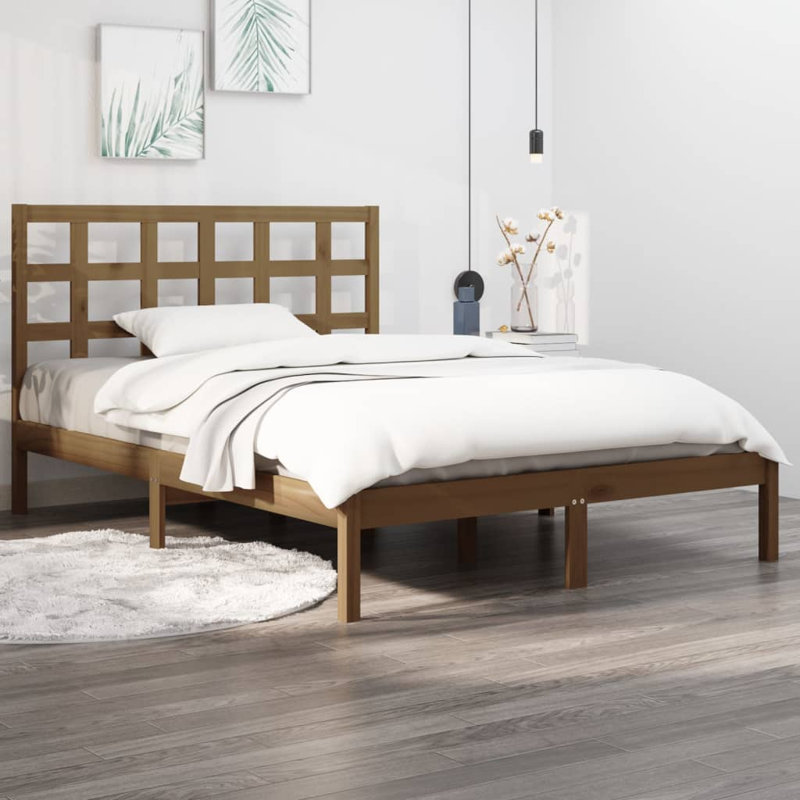 Bed Frame Solid Wood, natural, Double (4'6)