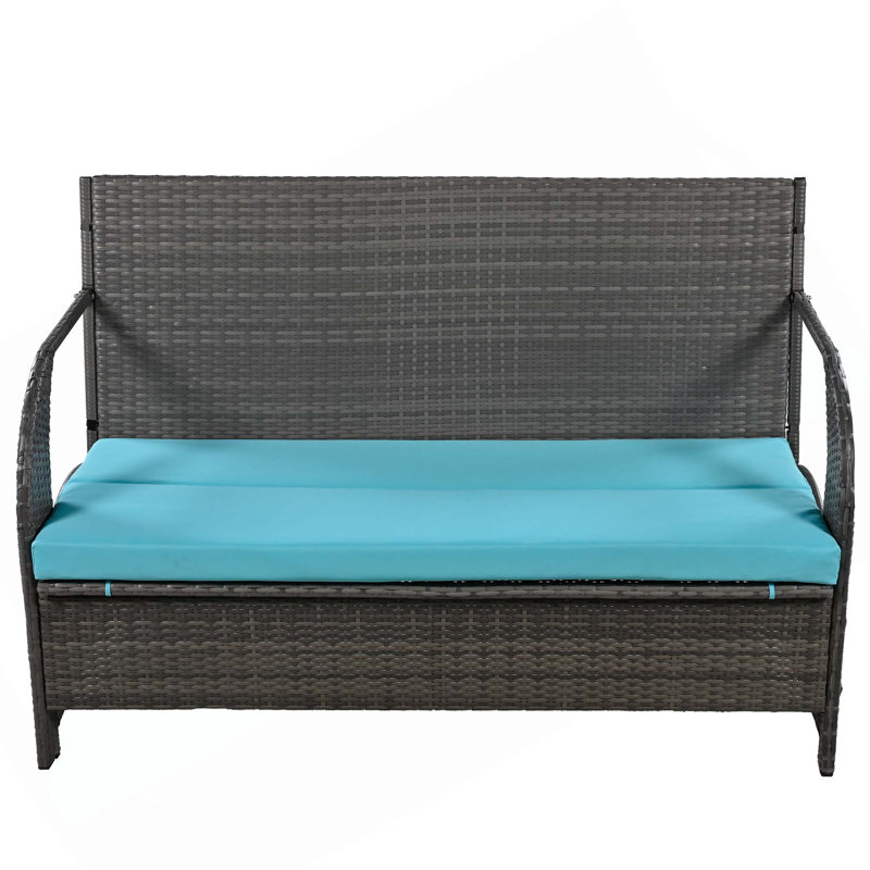 Versatile Outdoor Loveseat That Converts To Four Seats And A Table, Suitable For Gardens And Lawns, Blue