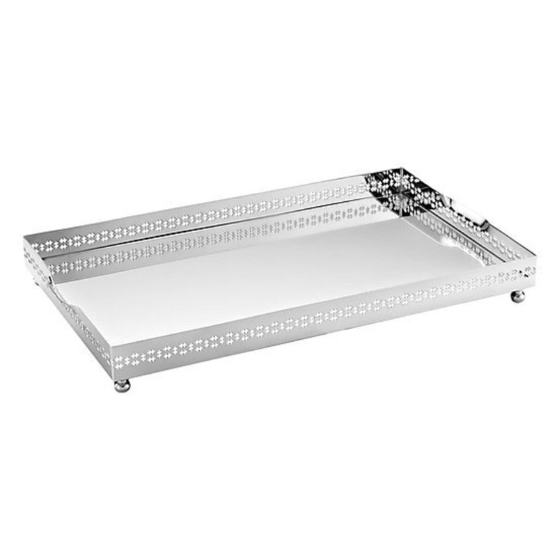 Decorative Tray, 2" H x 26" W x 16" D, Silver